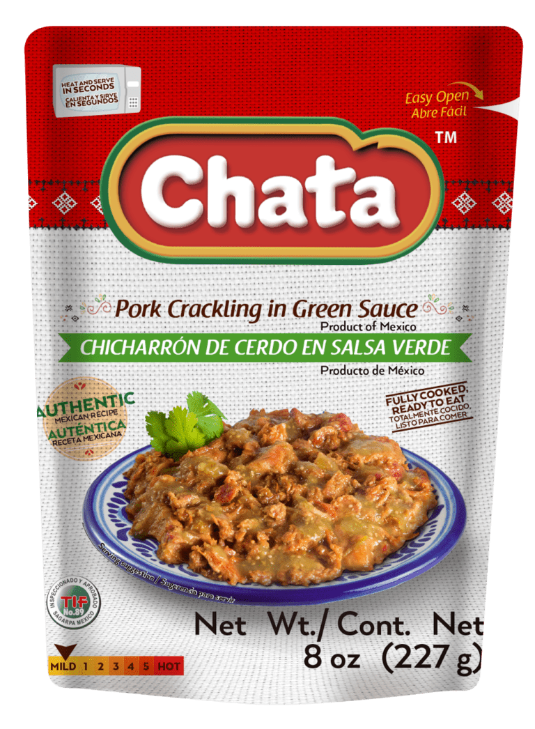 Chata Pork Crackling In Green Sauce Pouch 8 Oz