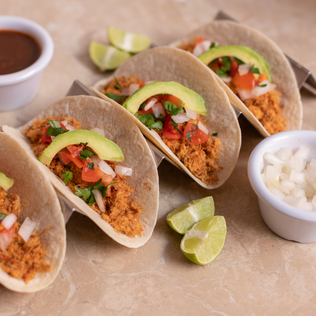 Lifestyle moment of prepare food ready to eat a taco of Machaca Res