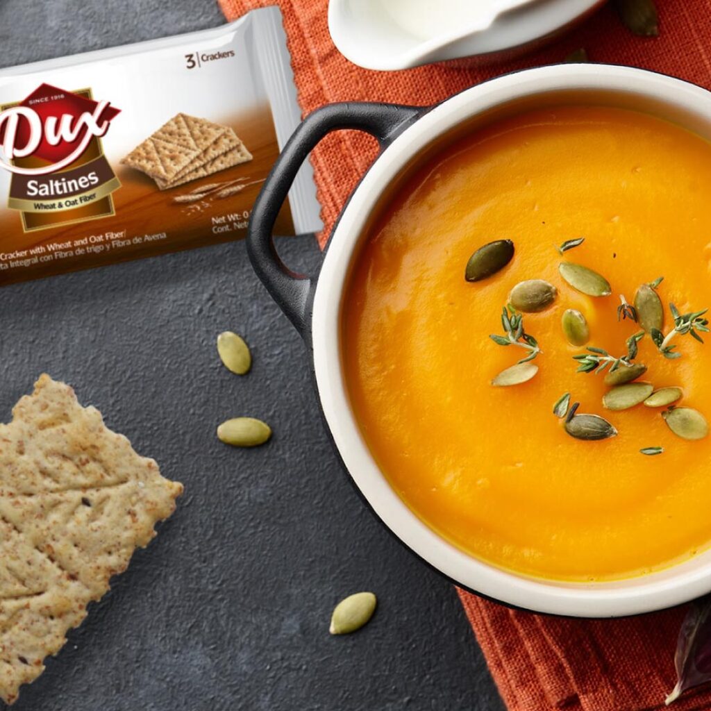 SOUP WITH DUX SALTINES
