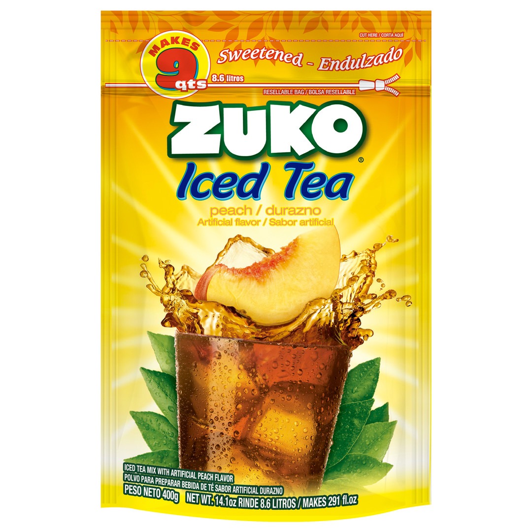 1024741 ZUKO PEACH TEA FAMILY PACK 12 14.1 OZ