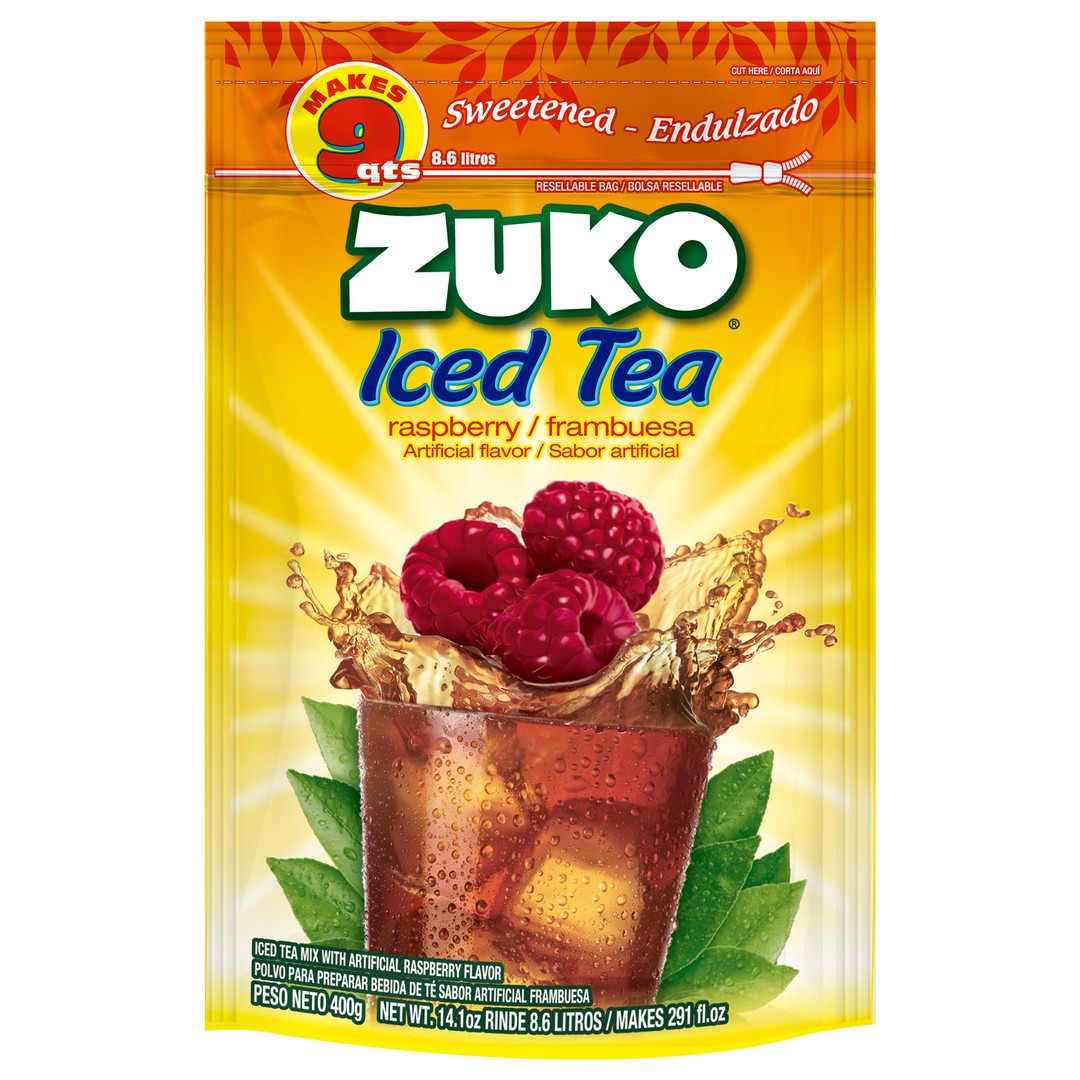 1024742 ZUKO RASPBERRY TEA FAMILY PACK 12 14.1 OZ