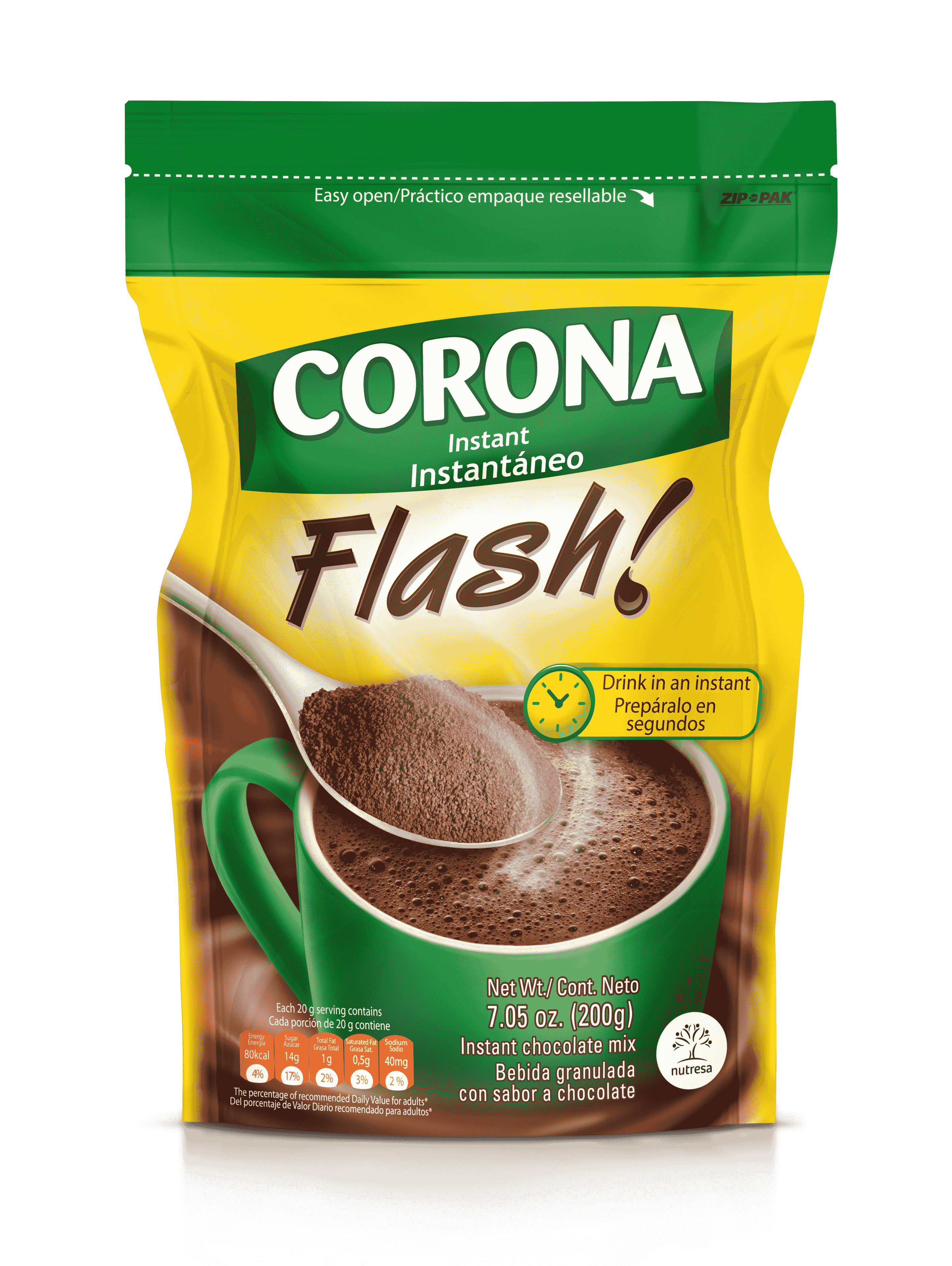 CORONA FLASH INSTANT CHOCOLATE DOYPACK