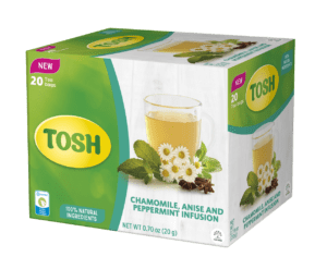 Tosh Chamomile, Anise and Peppermint Herbal 0.7 OZ | Box of 20 tea bags | 100% Natural ingredients and SUGAR FREE