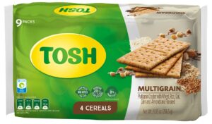 TOSH CRACKERS Fusion Cereales- multigrain cracker with wheat, rice, oat, corn and almonds and flaxseed