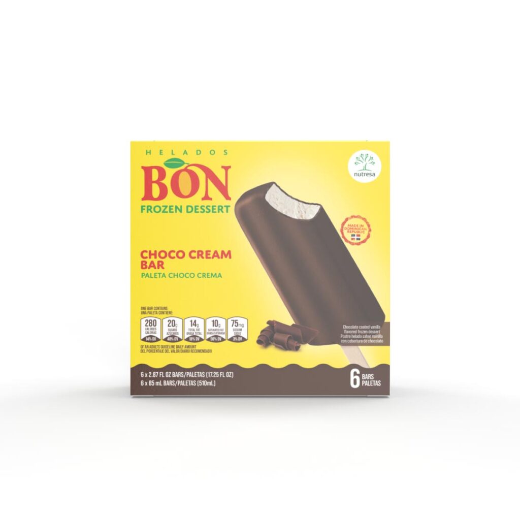 1052591 Hel. Bon Chococream display 6x6x3 Fl Oz FRONT 1