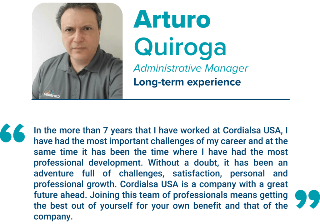 Arturo Quiroga Administrative Manager Long-term experience