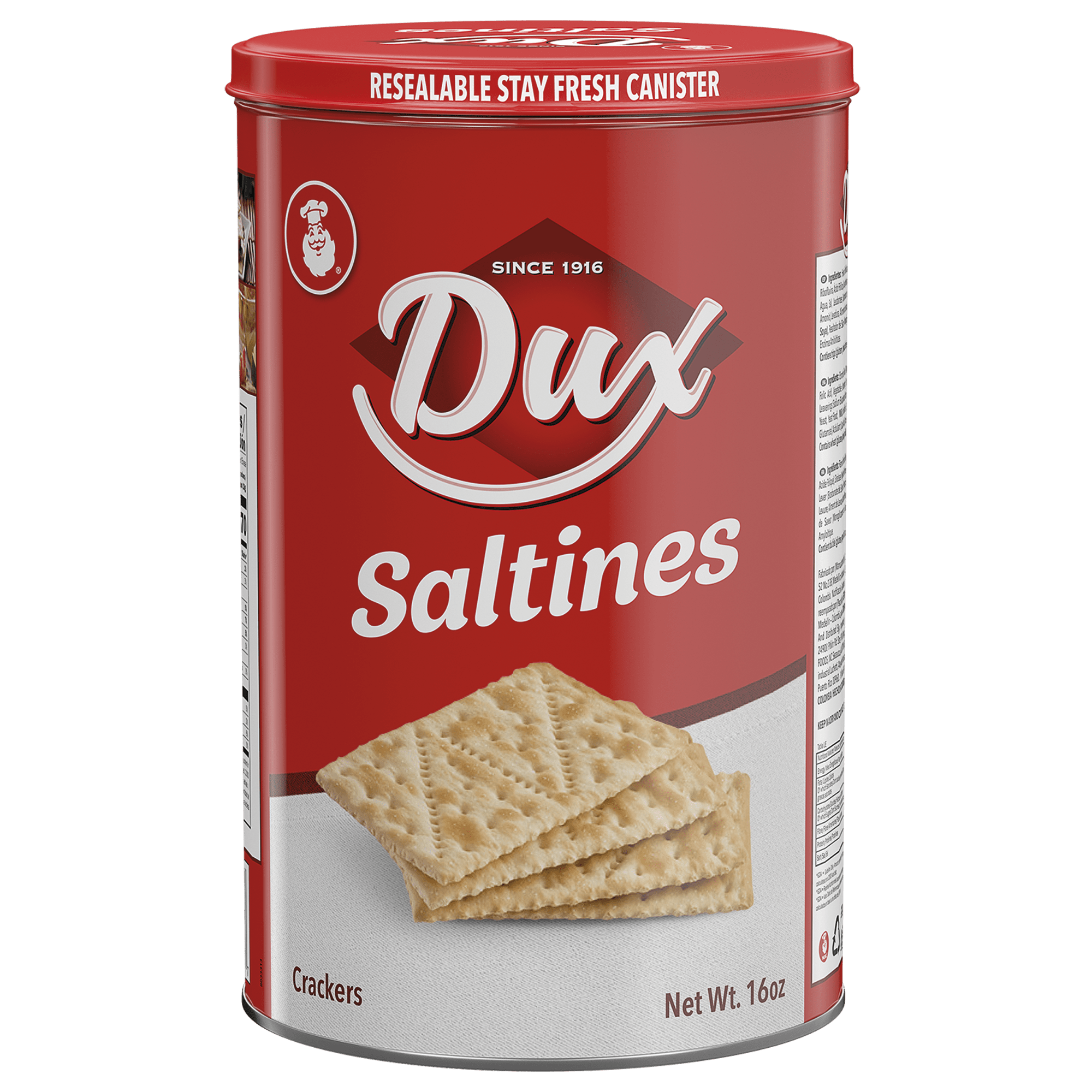 1022440 DUX SALTINES CRACKERS TIN 12 16 OZ