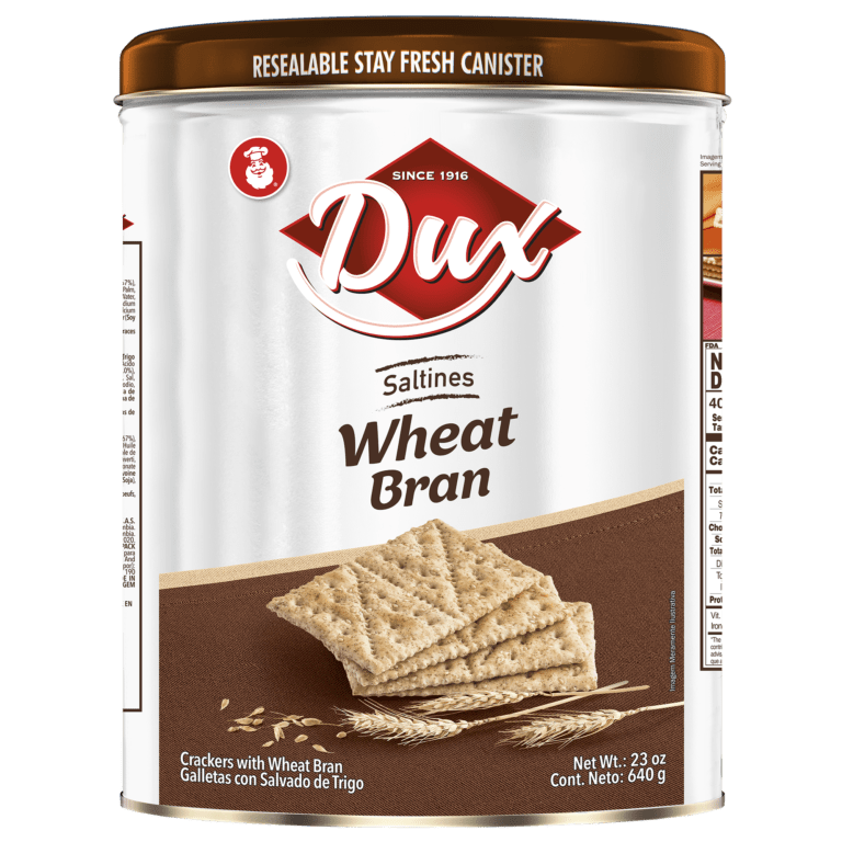 DUX SALTINES-WHEAT BRAN-RESEALABLE STAY FRESH CANISTER