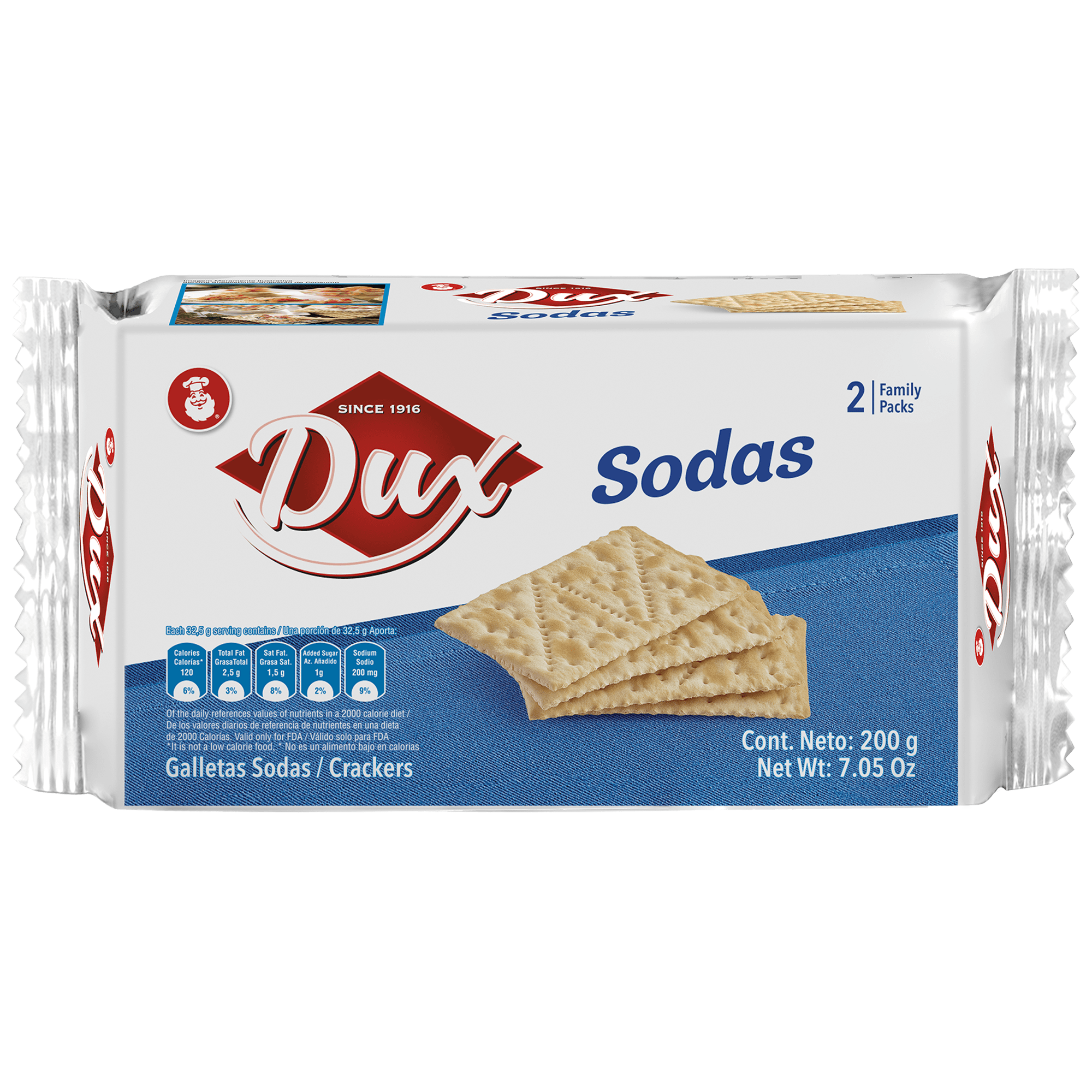 1036417 DUX SODAS CRACKERS PACK 12 7.05 OZ