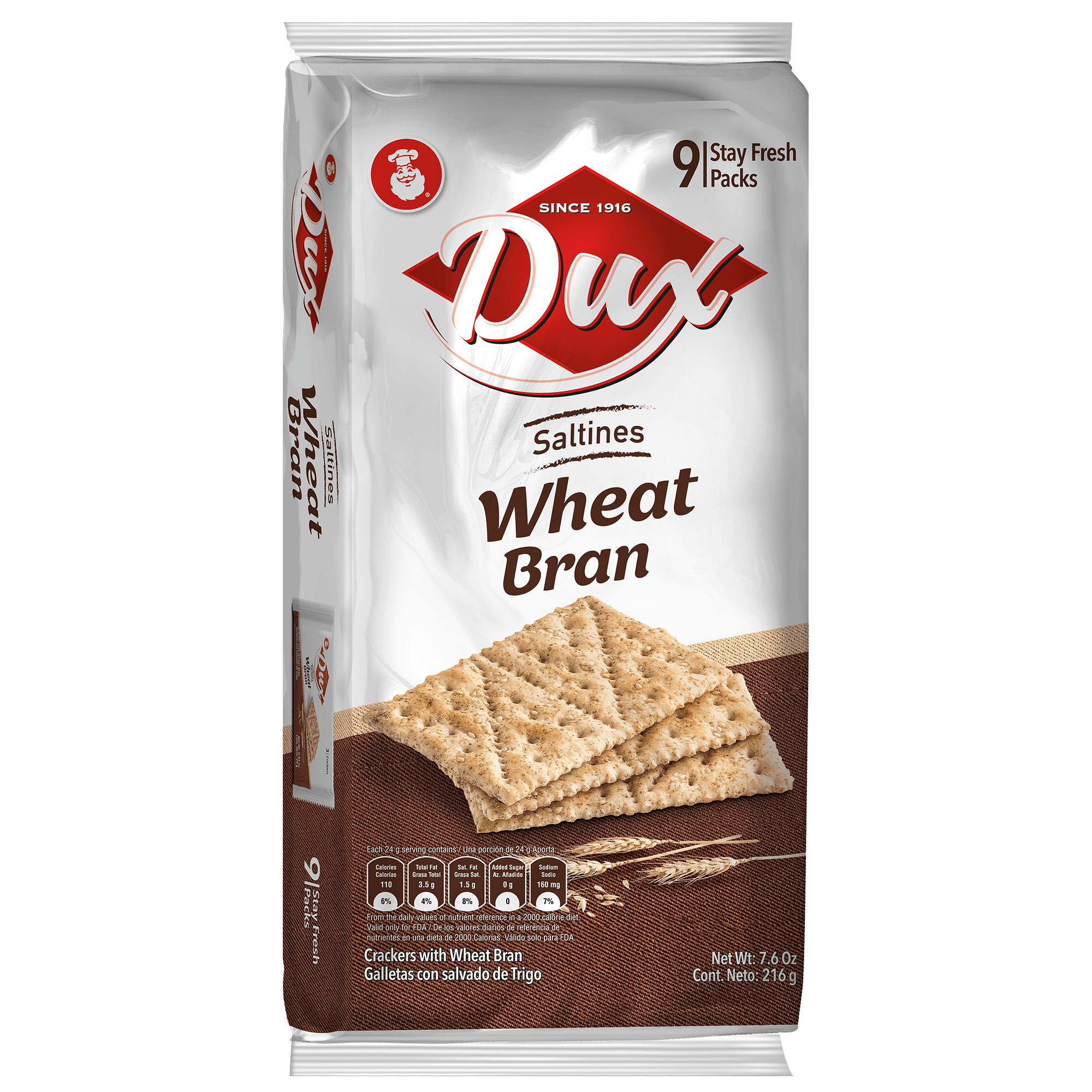 1056620 DUX WHEAT CRACKERS BAG 18 7.6 OZ