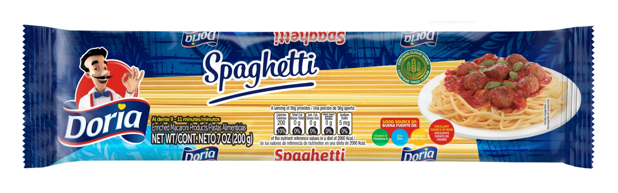 1077560 DORIA SPAGHETTI PACK 20 7 OZ FRONT scaled
