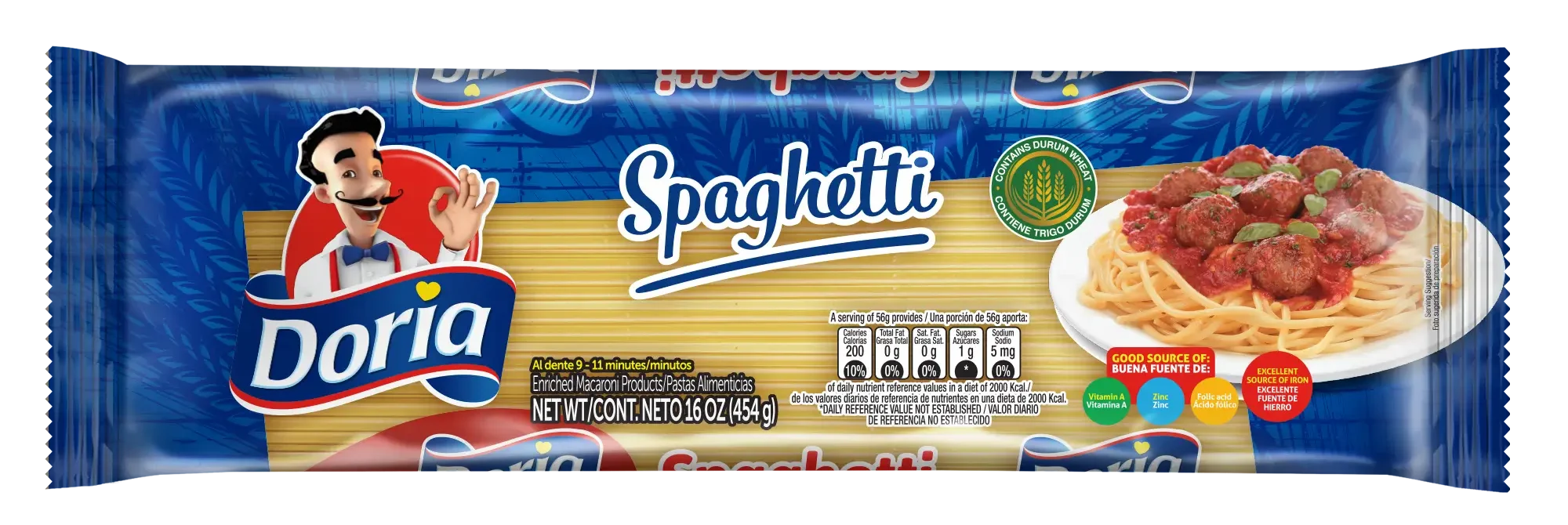 1062520 1065208 DORIA SPAGHETTI PK 20 16OZ FRONT