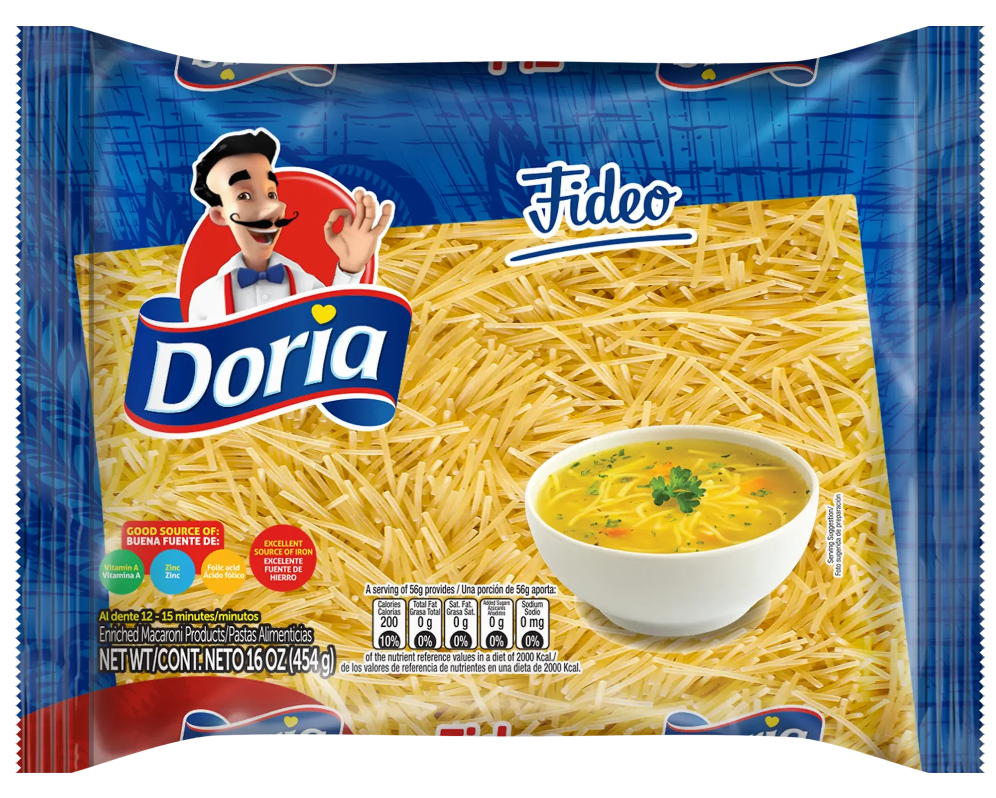 1065363 DORIA FIDEO PK 20 16OZ FRONT