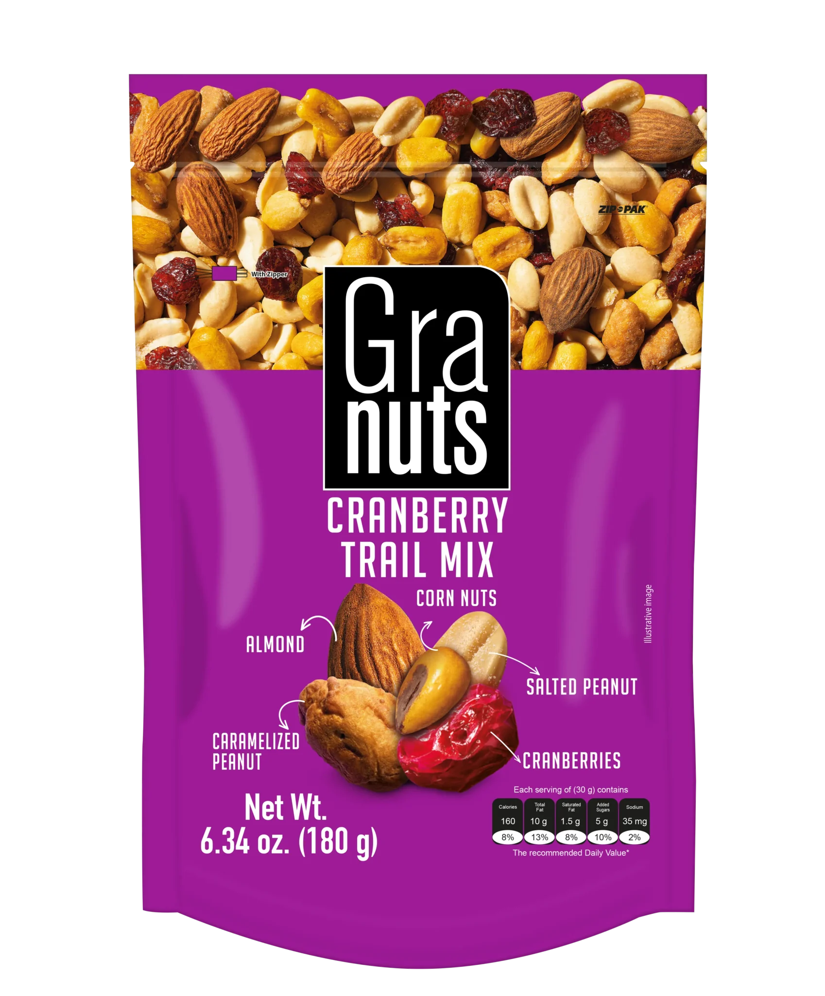 1031340 GRANUTS CRANBERRY T MIX DOYP 18 7 05OZ FRONT