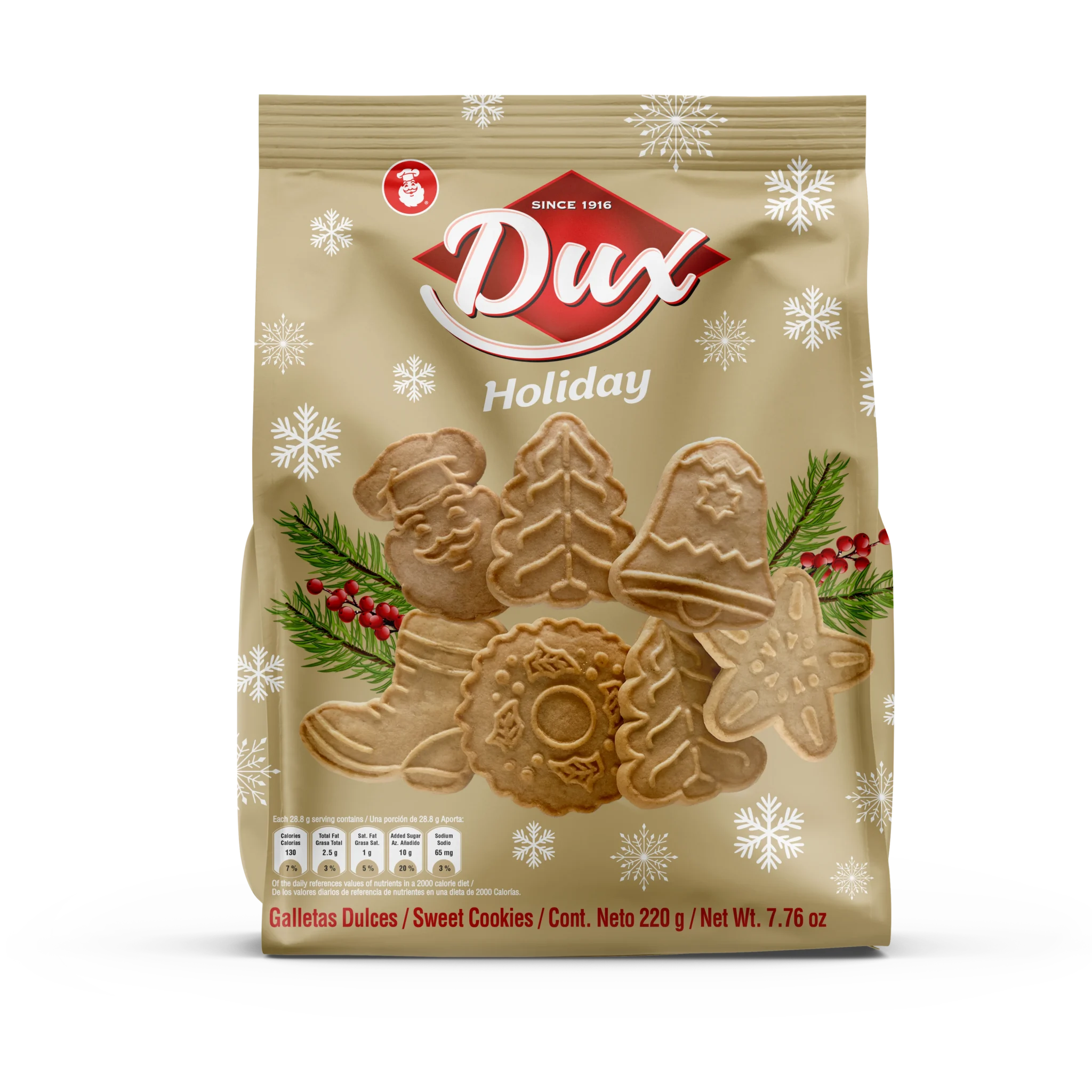 1043116 DUX XMAS COOKIE HOL BAG 12 7 76OZ FRONT