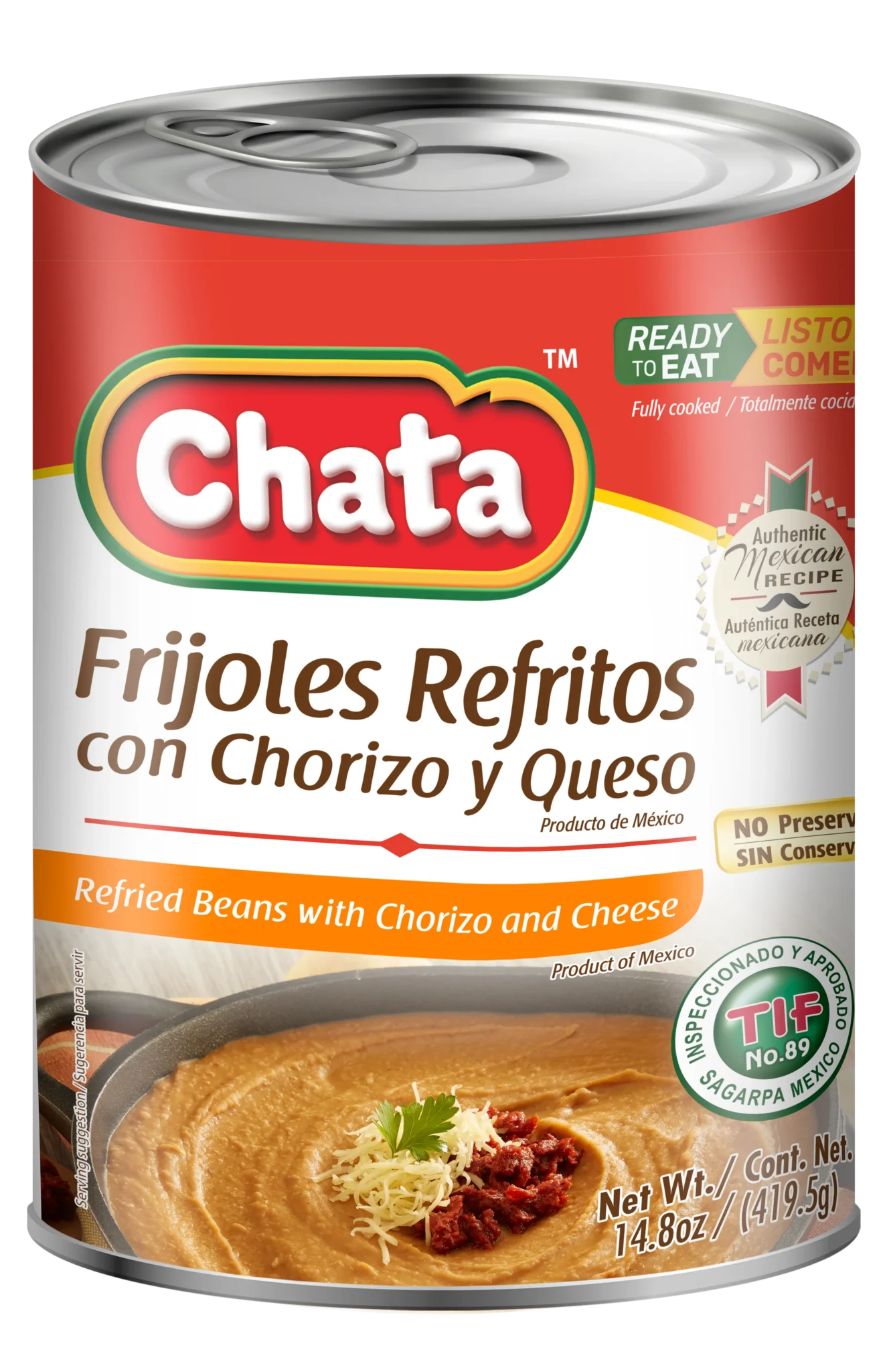 2012103 CHATA REFBEAN CHORI CHESSE CAN 12 14 8OZ FRONT