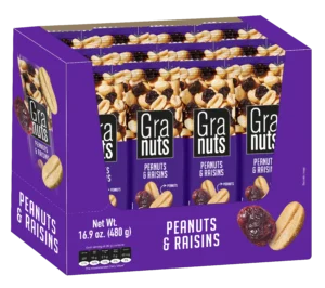 1035217 GRANUTS PEAN&RAISINS DISP 4 12 1 76OZ 3D FRONT