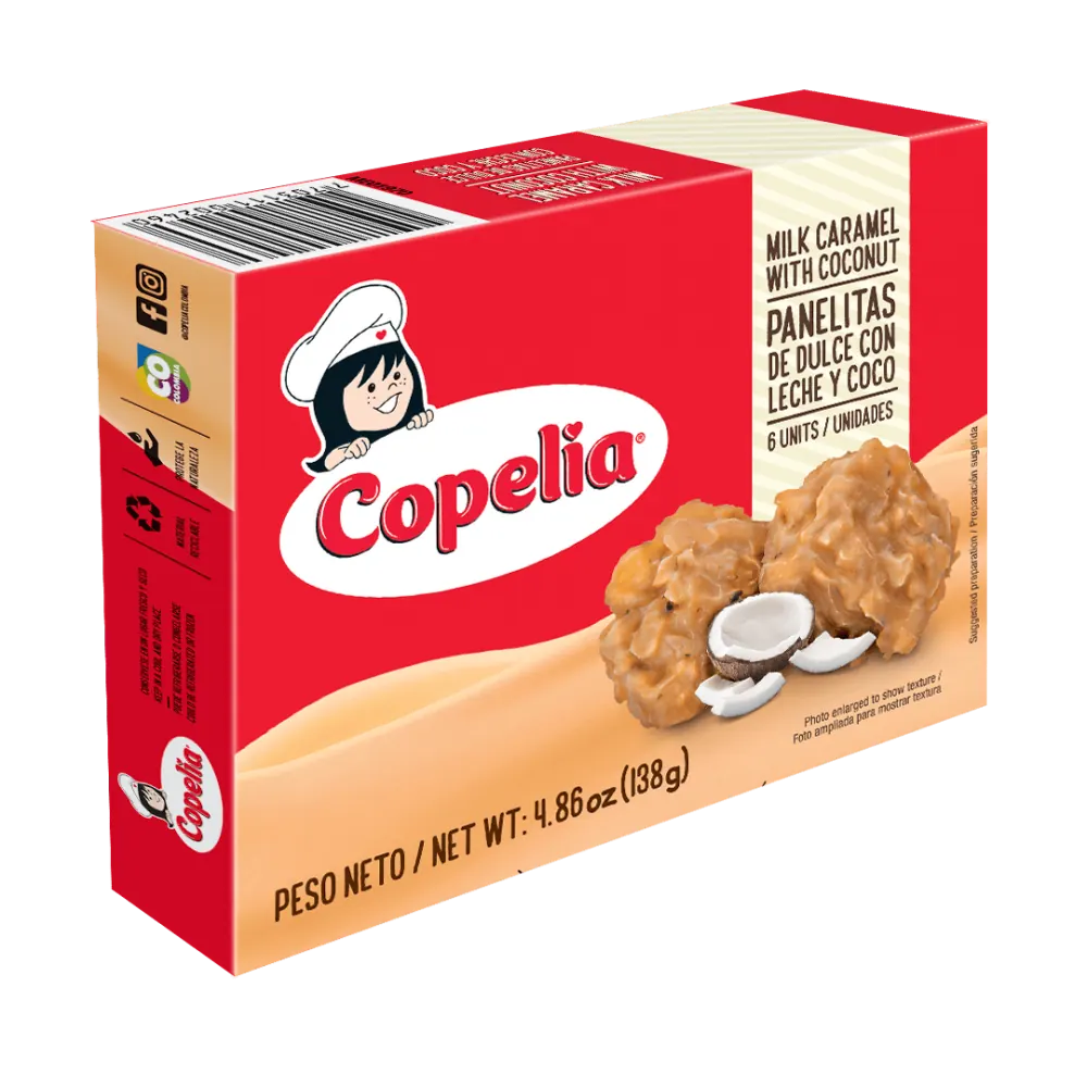 1082001 COPELIA MILK CARAMEL W COCO 24 4 86 OZ 3D FRONT