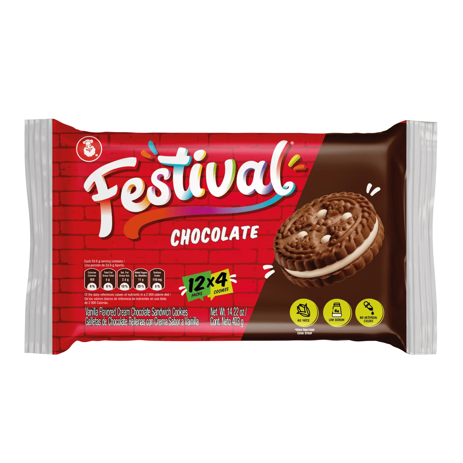 1041033 FESTIVAL COOKIE CHOCO BAG 24 14 22OZ FRONT