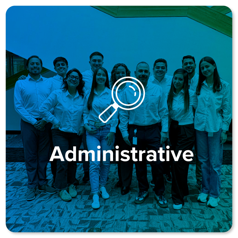 Administrative menu with all opening job positions