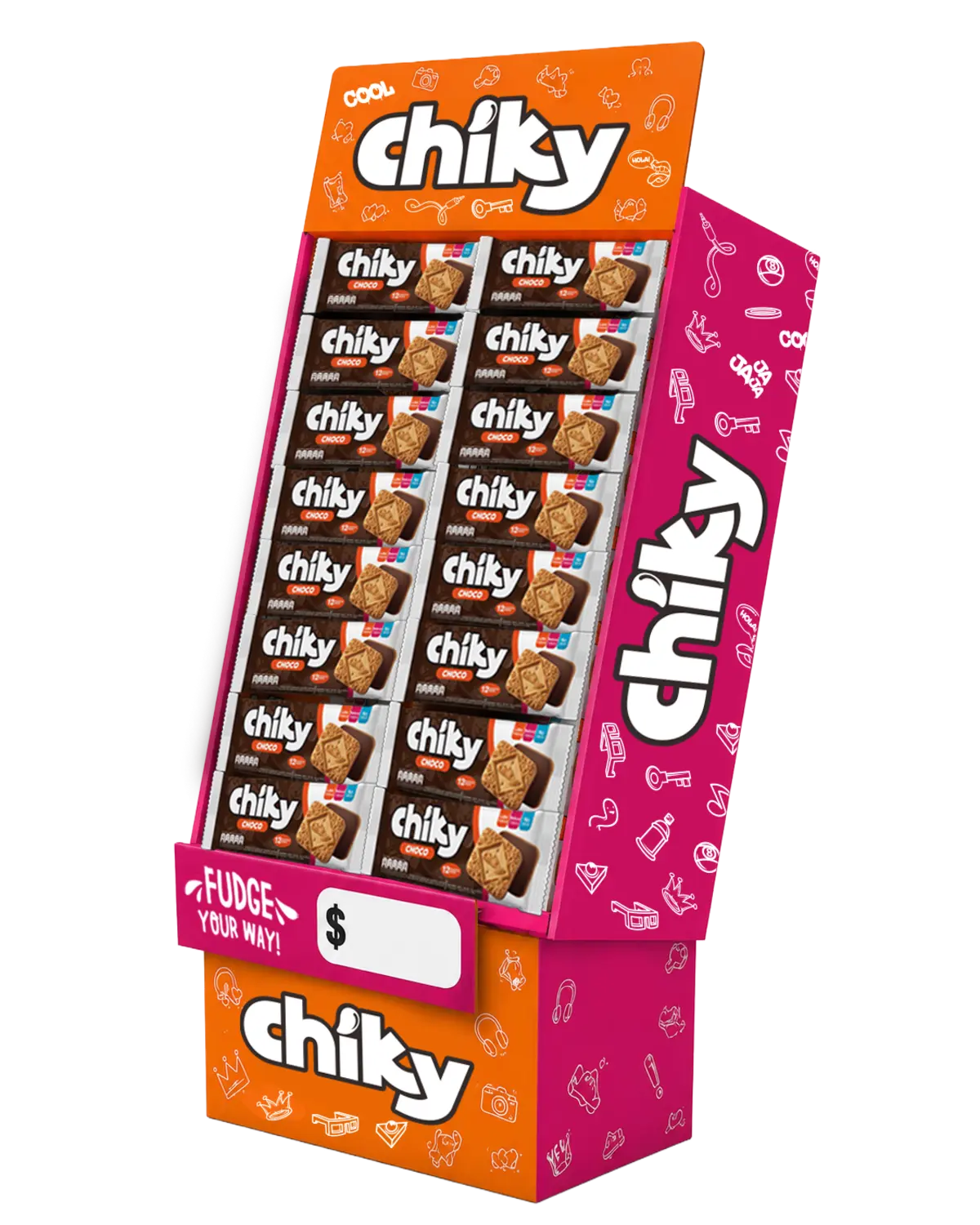 1020470 CHIKY COOKIE CHOCO SHIP 48 16 9OZ FRONT 3D FRONT