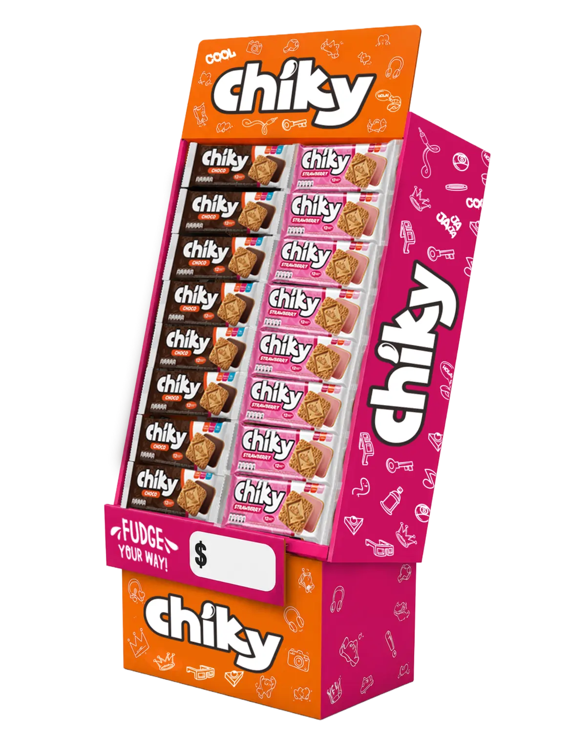1049145 CHIKY COOKIE CHOCO STRAW SHIP 48 16 9OZ FRONT