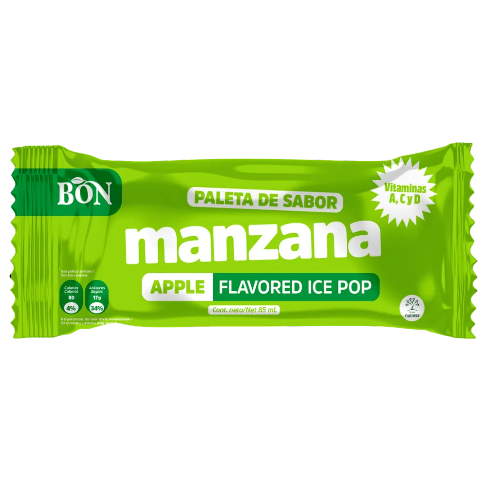 1014508 BON APPLE POPSICLE 36 3 OZ FRONT