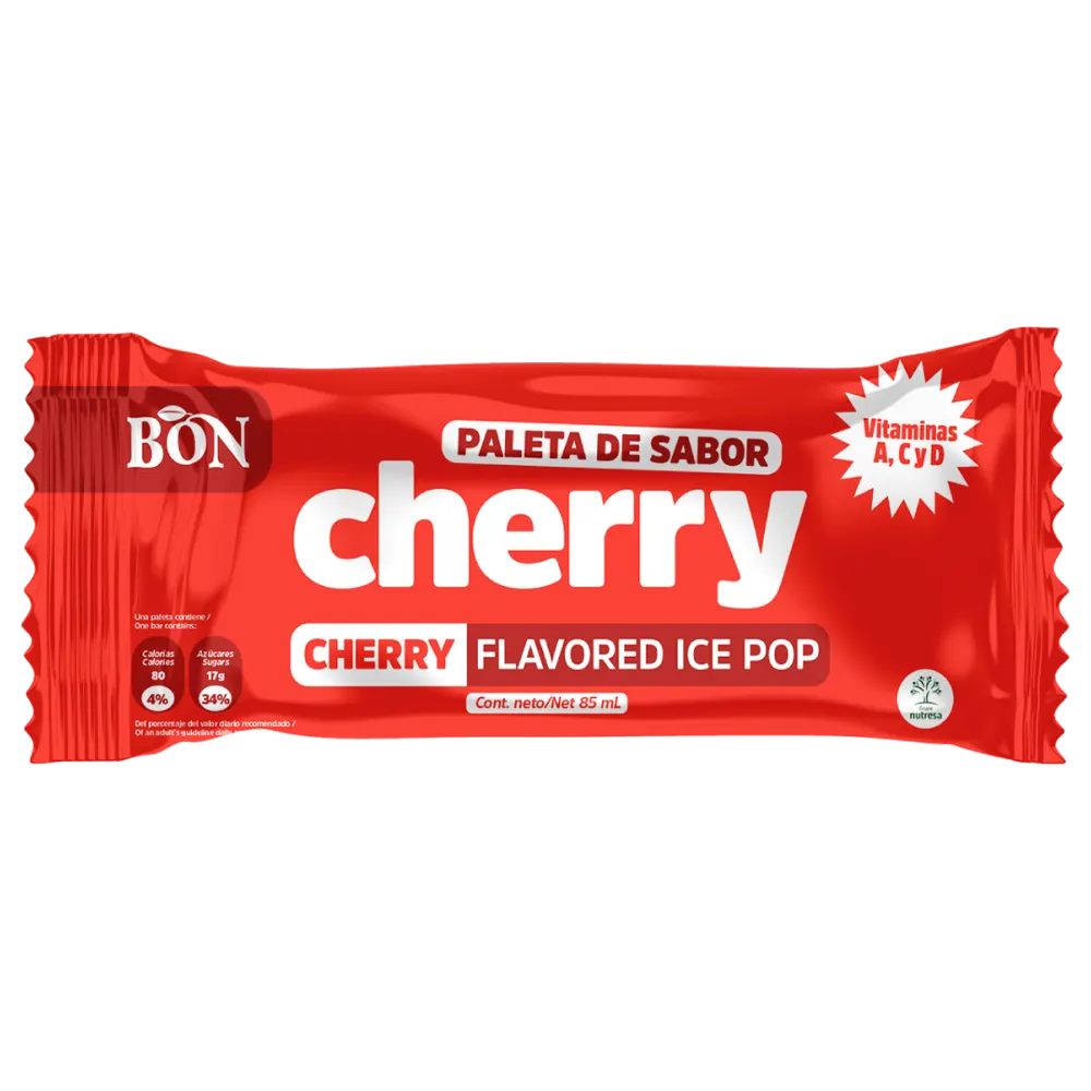 1014520 BON CHERRY POPSICLE 36 3 OZ FRONT 1014520 BON CHERRY POPSICLE 36 3 OZ FRONT