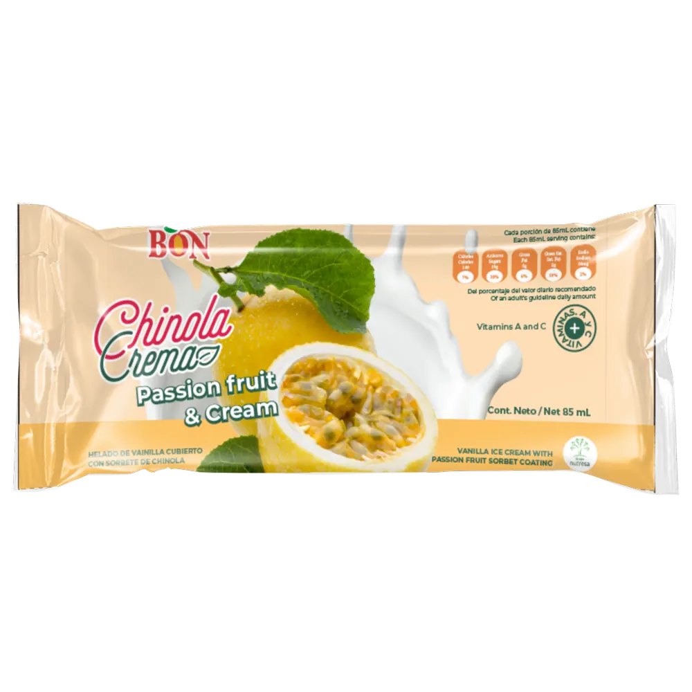1018847 BON CREAM BAR PASSION FRUIT 24 3FLOZ FRONT