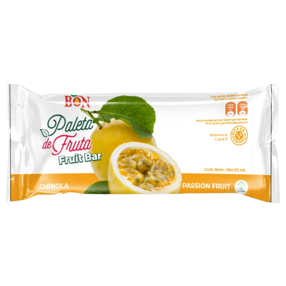 1023668 BON FRUIT BAR PASSION FRUIT 24 3FLOZ FRONT