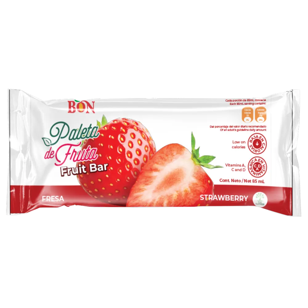 1023669 BON FRUIT BAR STRAWB 24 3FLOZ FRONT