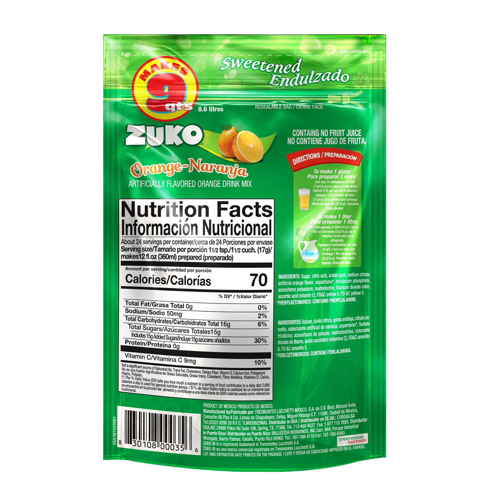 1024687 Zuko Orange Family Pack 14 1 Oz BACK