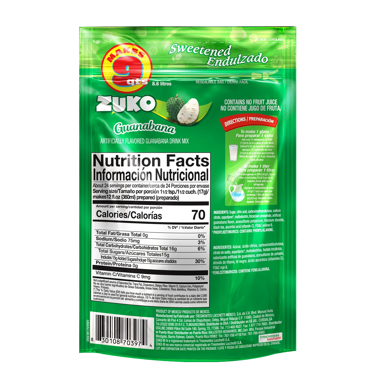 1024767 Zuko Guanabana Family Pack 14 1 Oz BACK