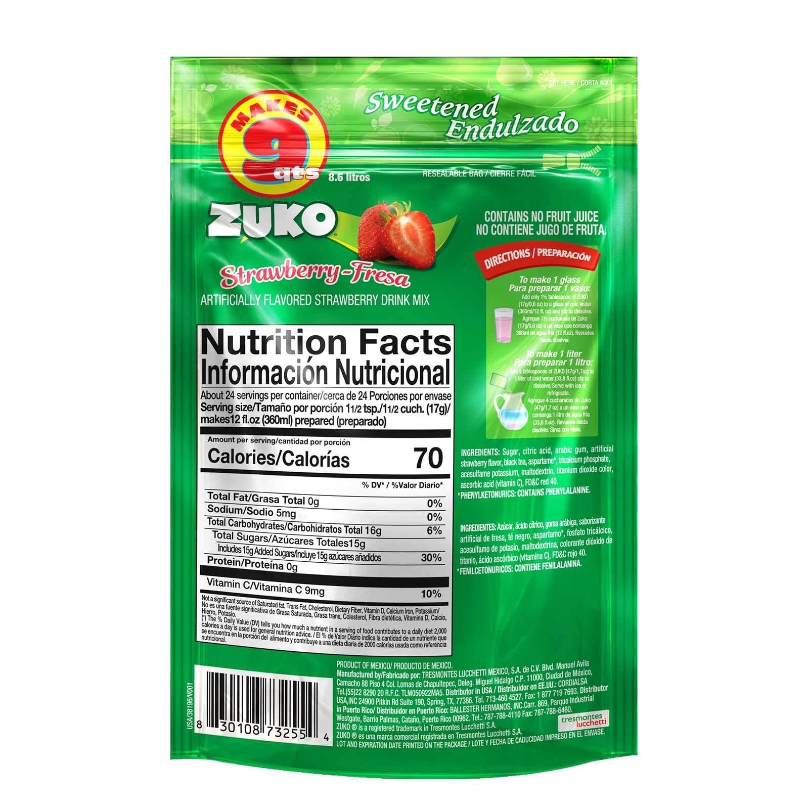 1037613 Zuko Strawberry Family Pack 14 1 Oz BACK