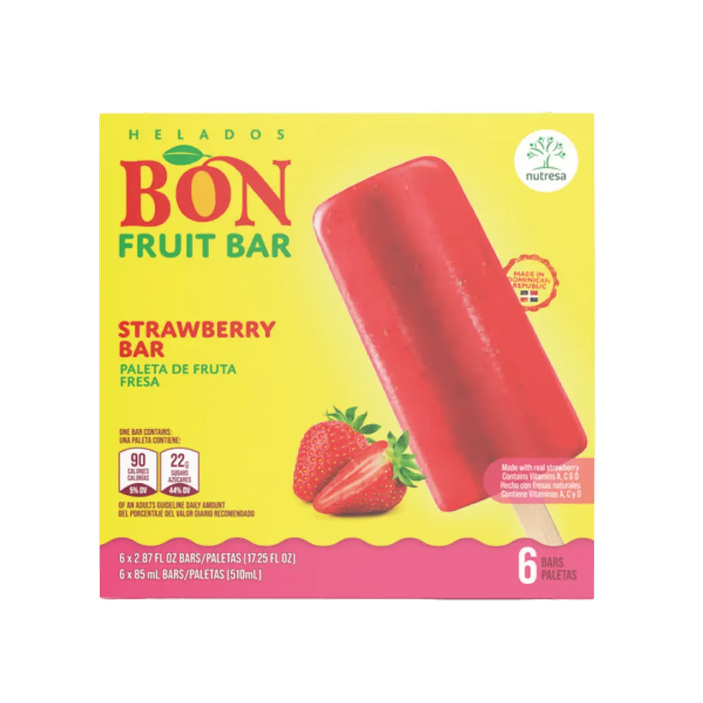 1052587 BON FRUIT BAR STRAWB DISP 6 6 3FLOZ FRONT