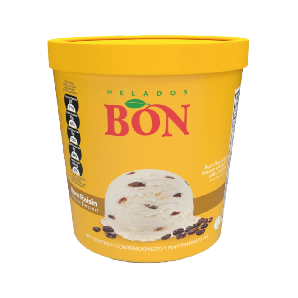 1055046 BON FROZEN DESSERT RUM RAISINS 6 16OZ FRONT