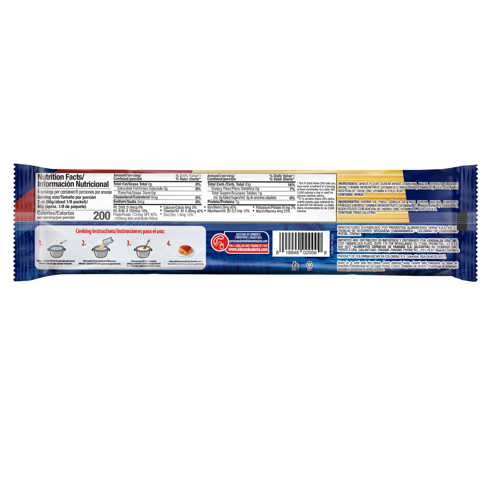 1062433 Doria Linguine 16 Oz BACK UPDATE