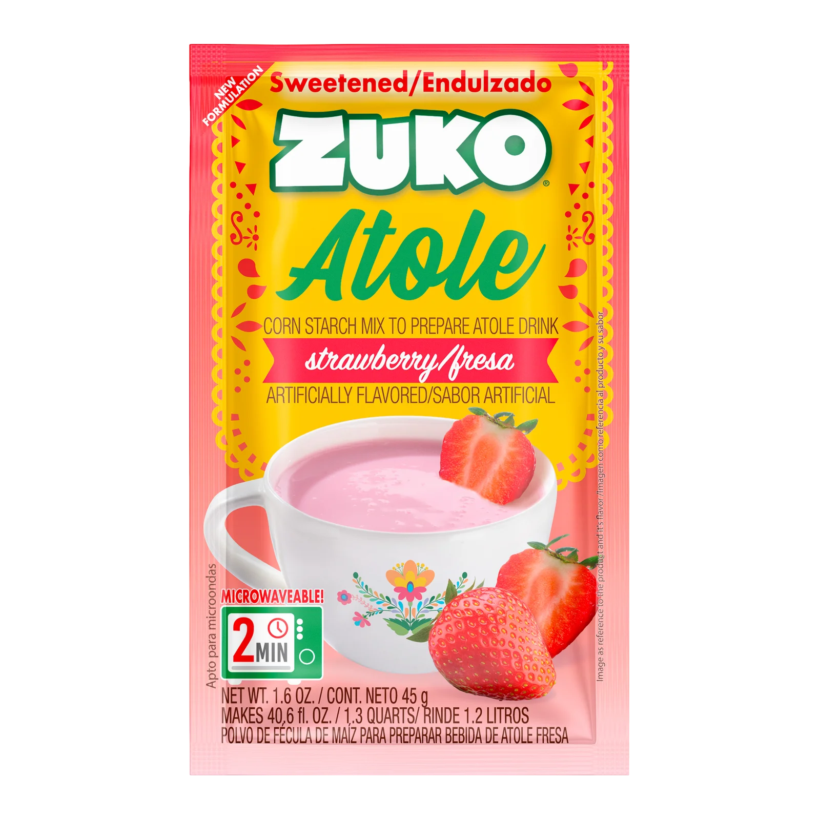 1071871 Zuko Atole Strawberry Ind Pack 1 6 Oz FRONT