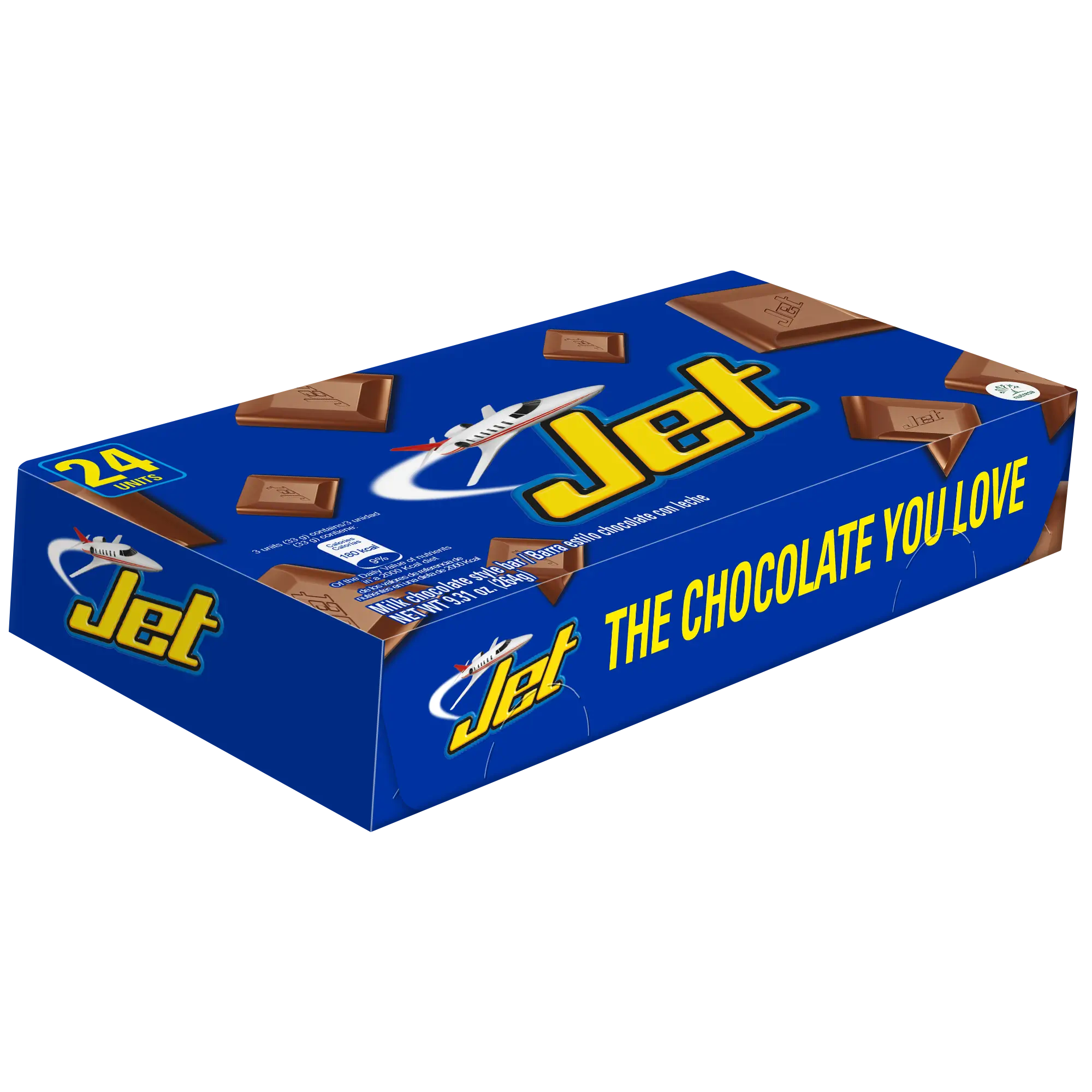 1081557 1070448 JET MILK CHOCO BAR DISP OW 12 24 9 31OZ 3D FRONT
