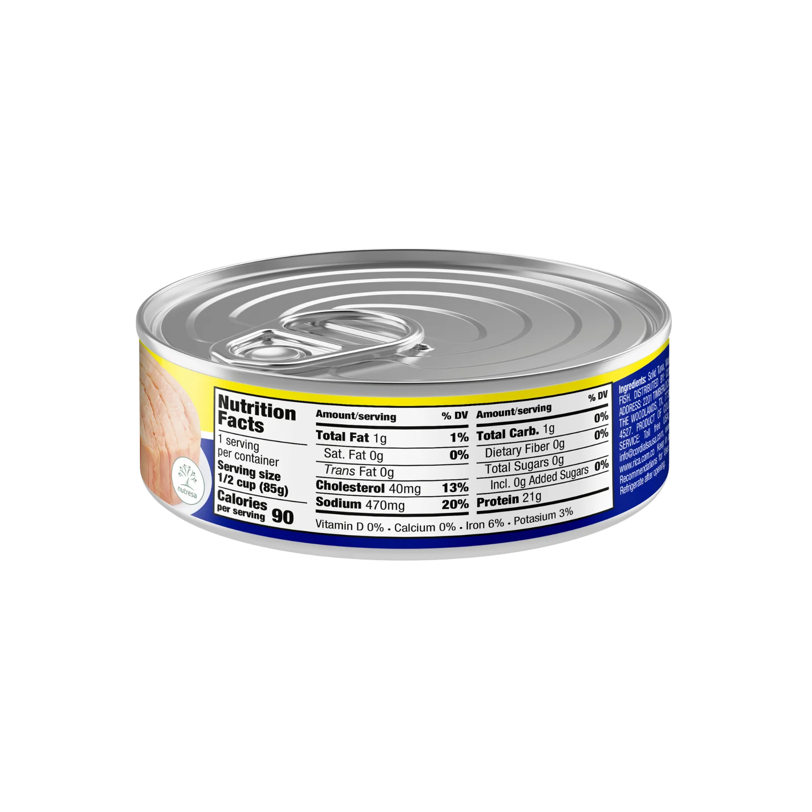 2025992 Rica Tuna Solid In Water 5 Oz BACK