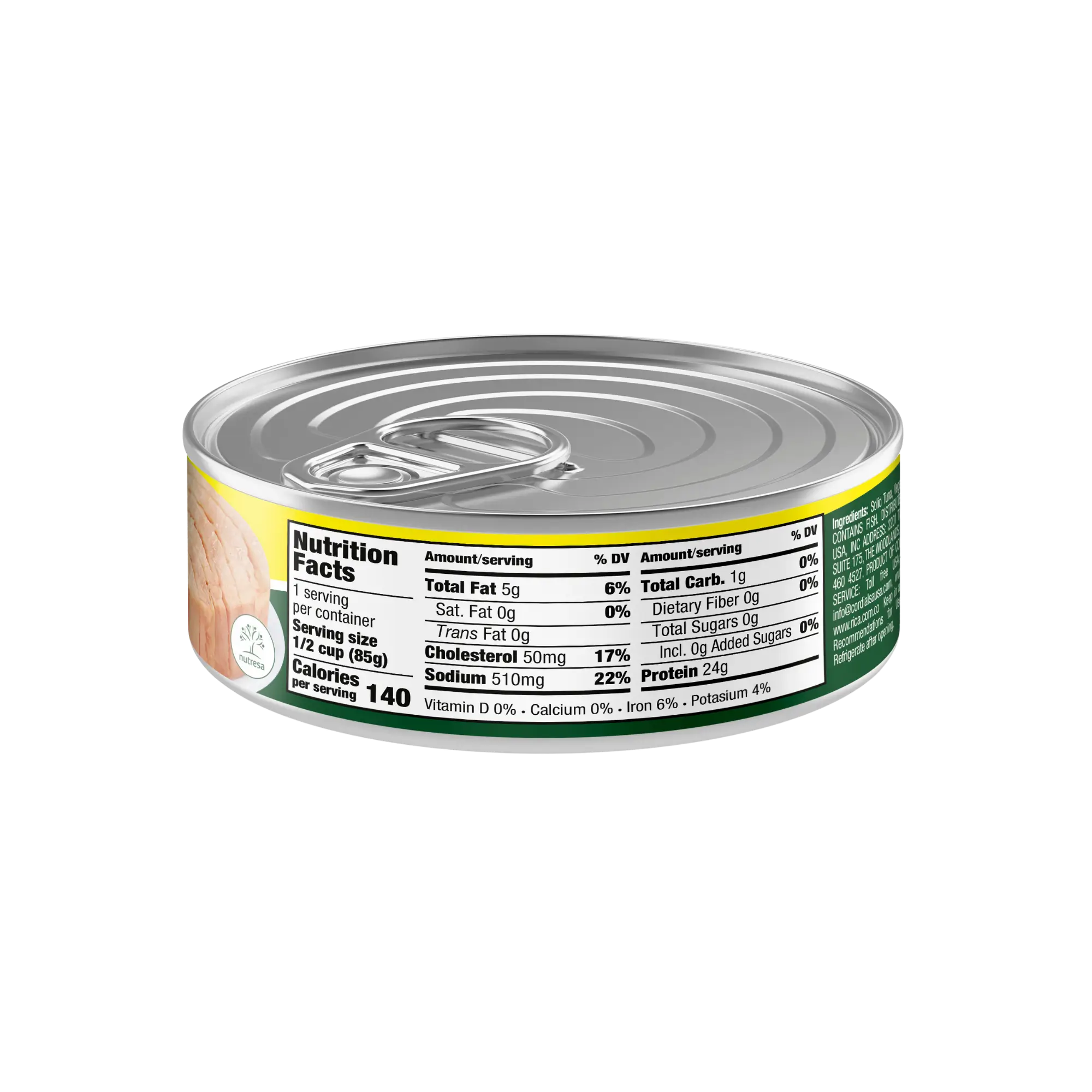 2025993 RICA SOLID IN VEGETABLE OIL TUNA 48 5OZ BACK NF UPDATE