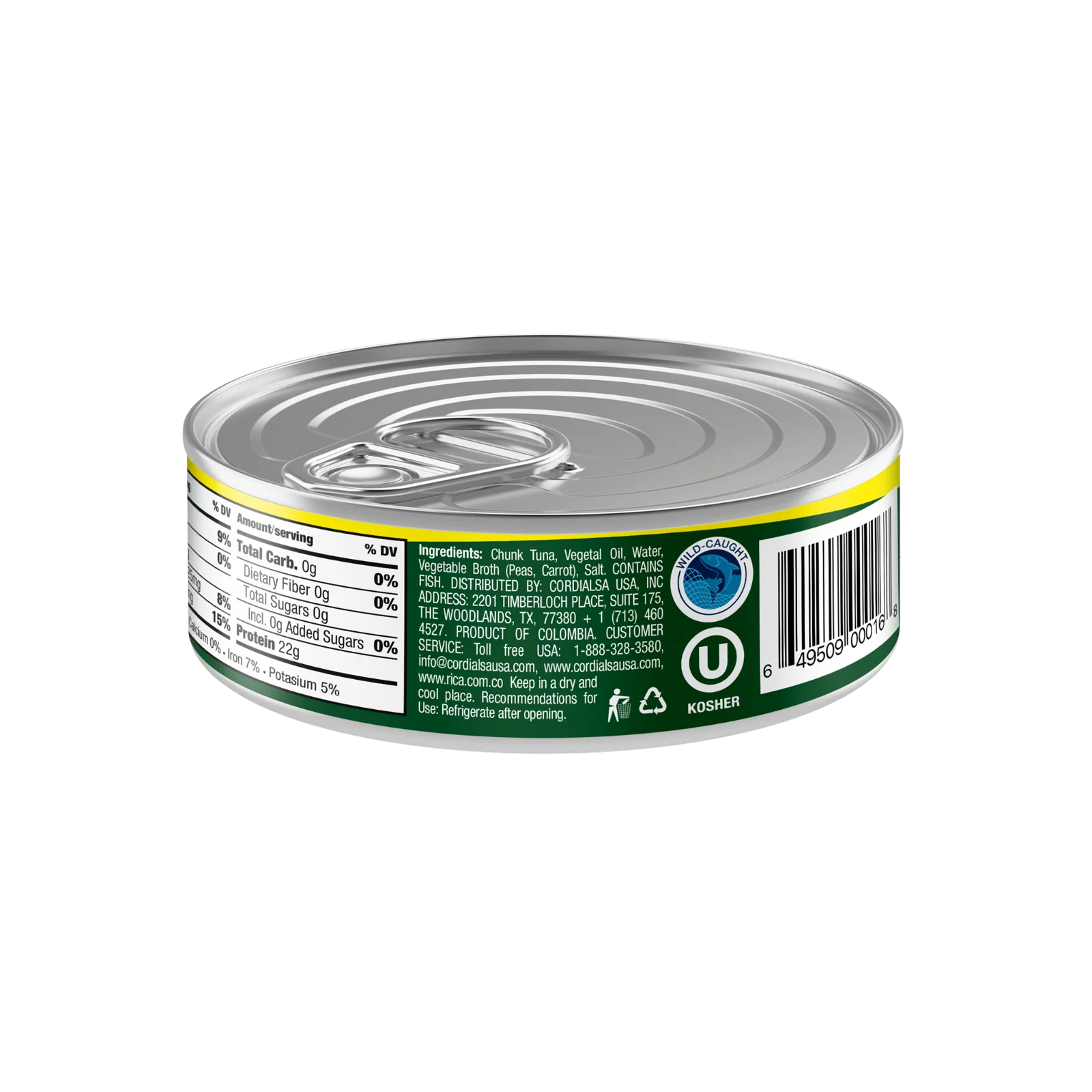 2025995 Rica Tuna Chunk In Oil 5 Oz BACK