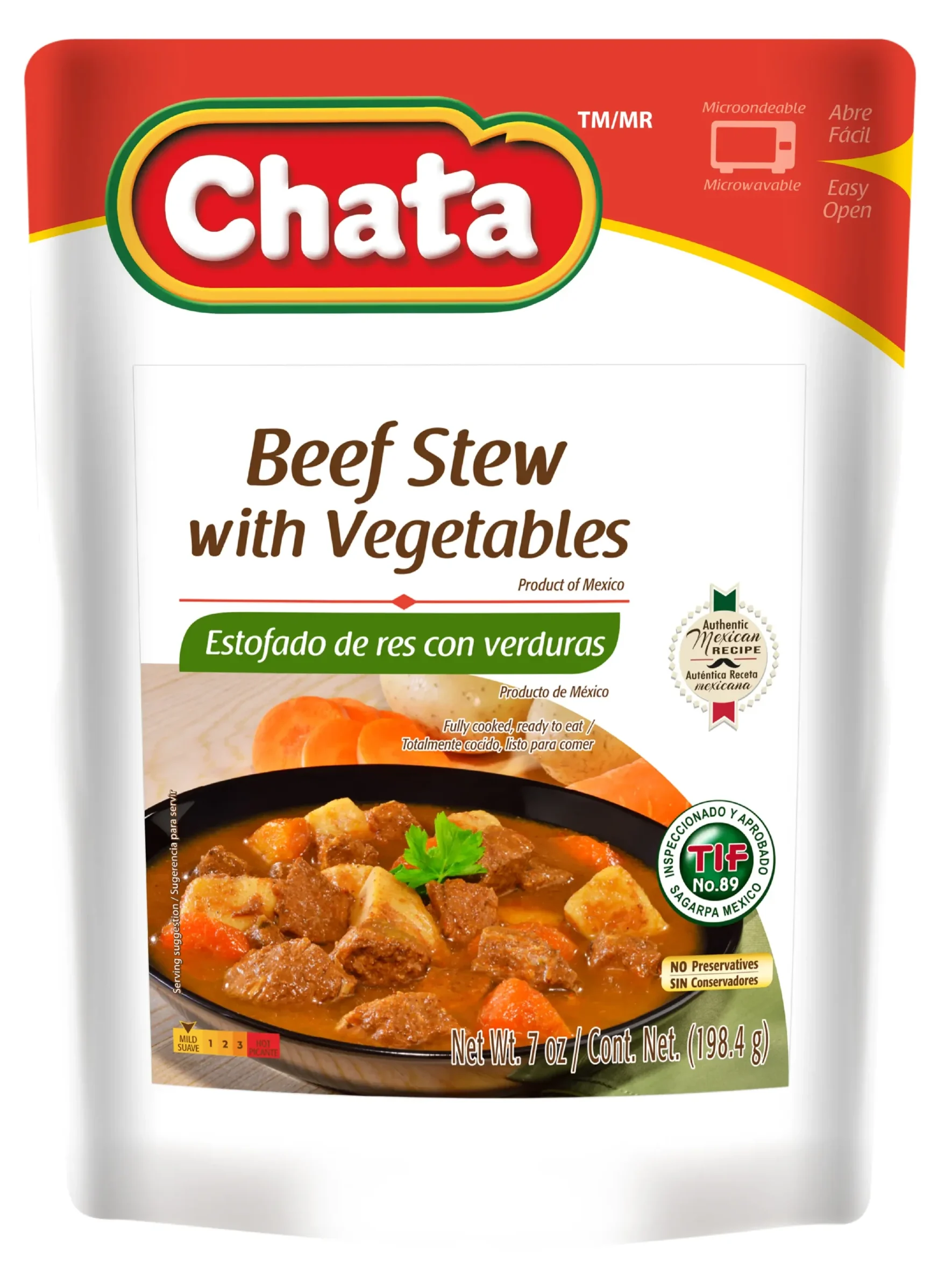 2034789 CHATA BEEF STEW W VEGET PCH 12 7OZ FRONT