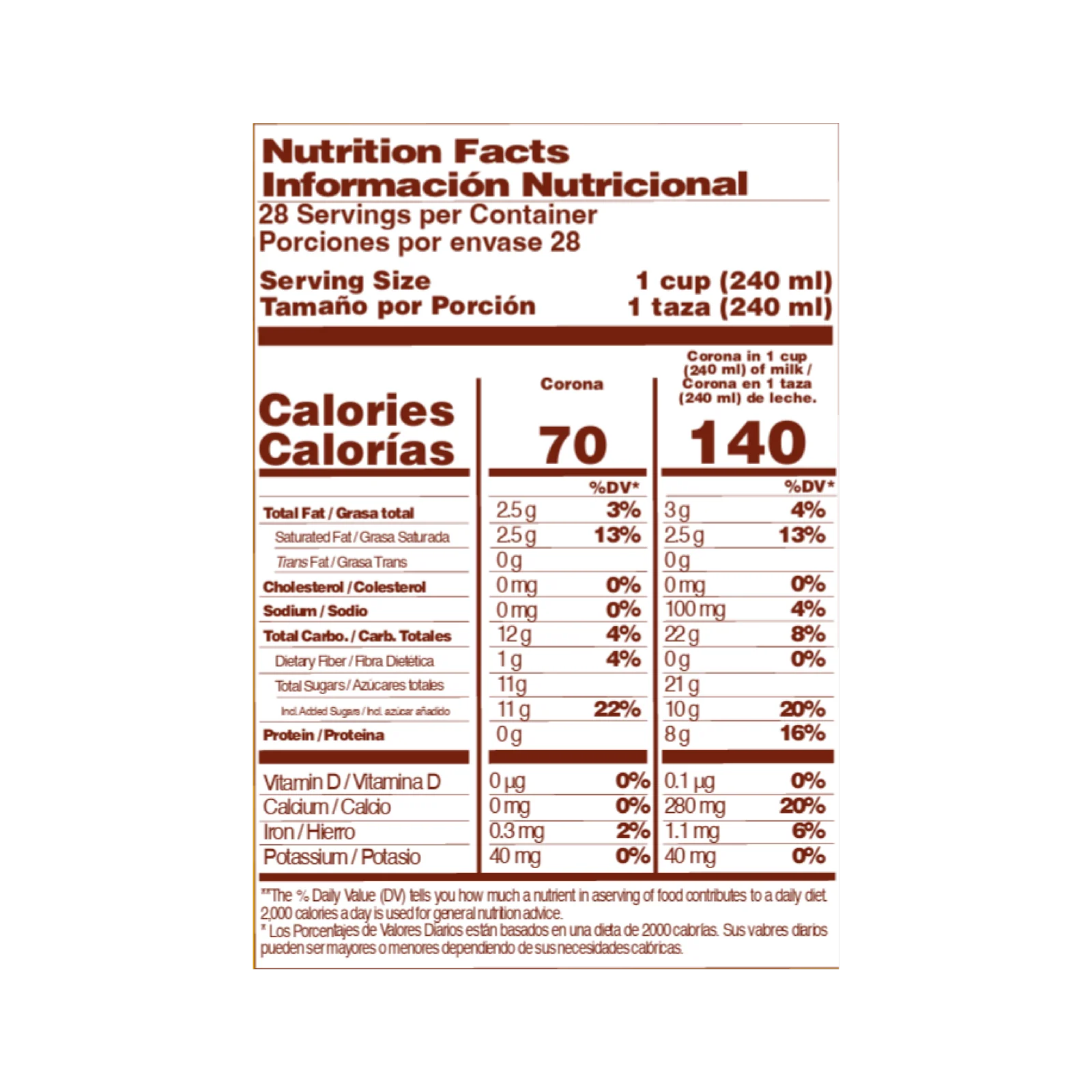 Corona Chococolate Single Serve Box 15 43 Oz NF