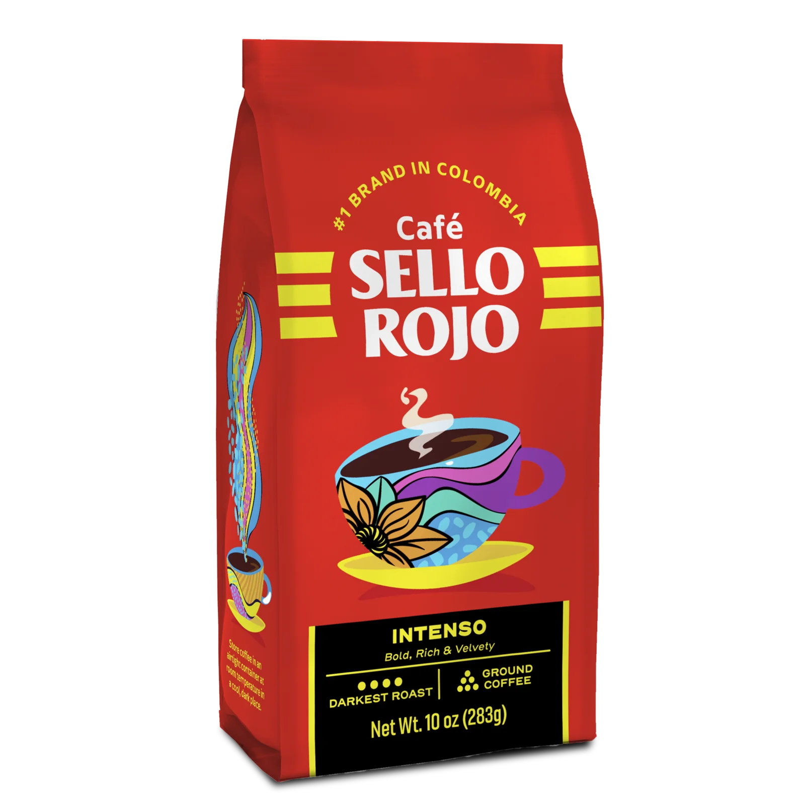 Sello Rojo Ground Coffee Intenso 10 Oz FRONT