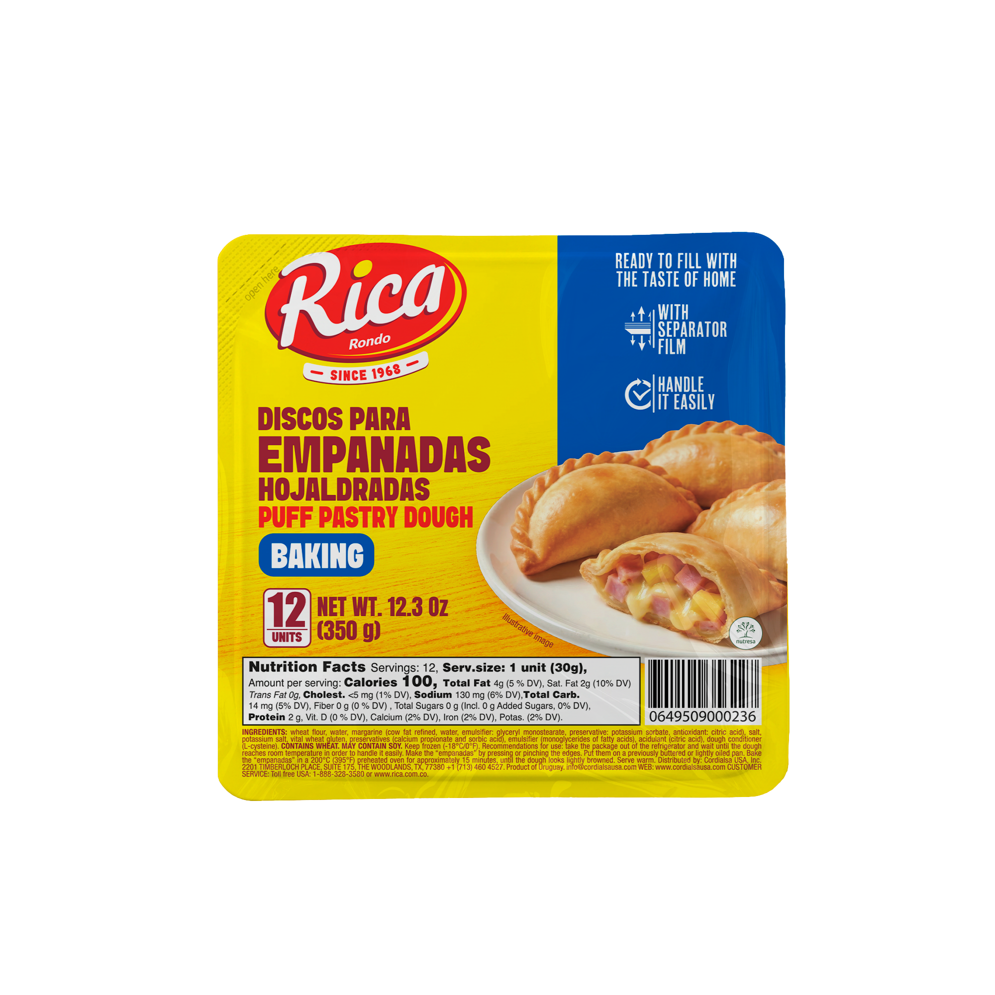 1091905 RICA PUFF PASTRY DOUGH BAKING 16 12 3 OZ FRONT